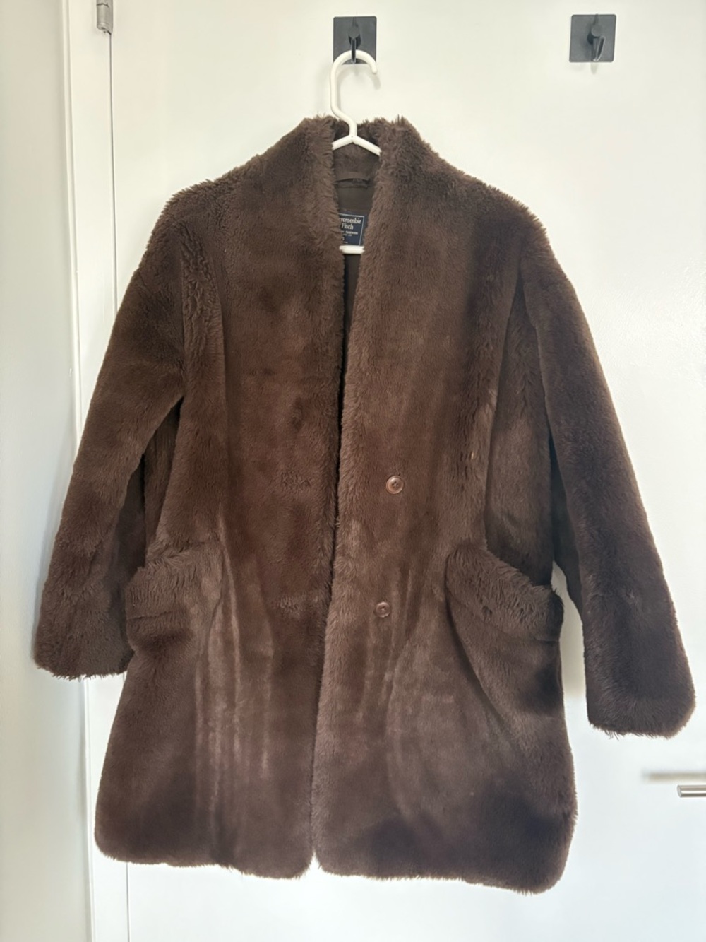 Abercrombie & Fitch Chocolate Brown Faux Fur Teddy Coat